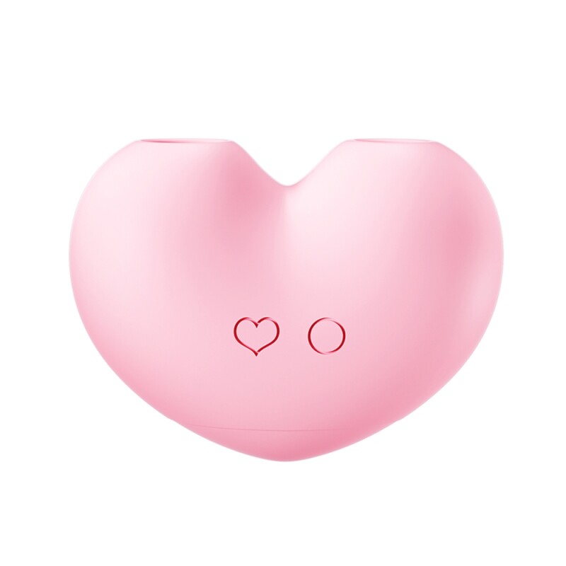 Кліторальний стимулятор з вакуумом і язичком BeYourLover Heart у формі серця, рожевий, 8.2 х 6.5 см - Зображення 2