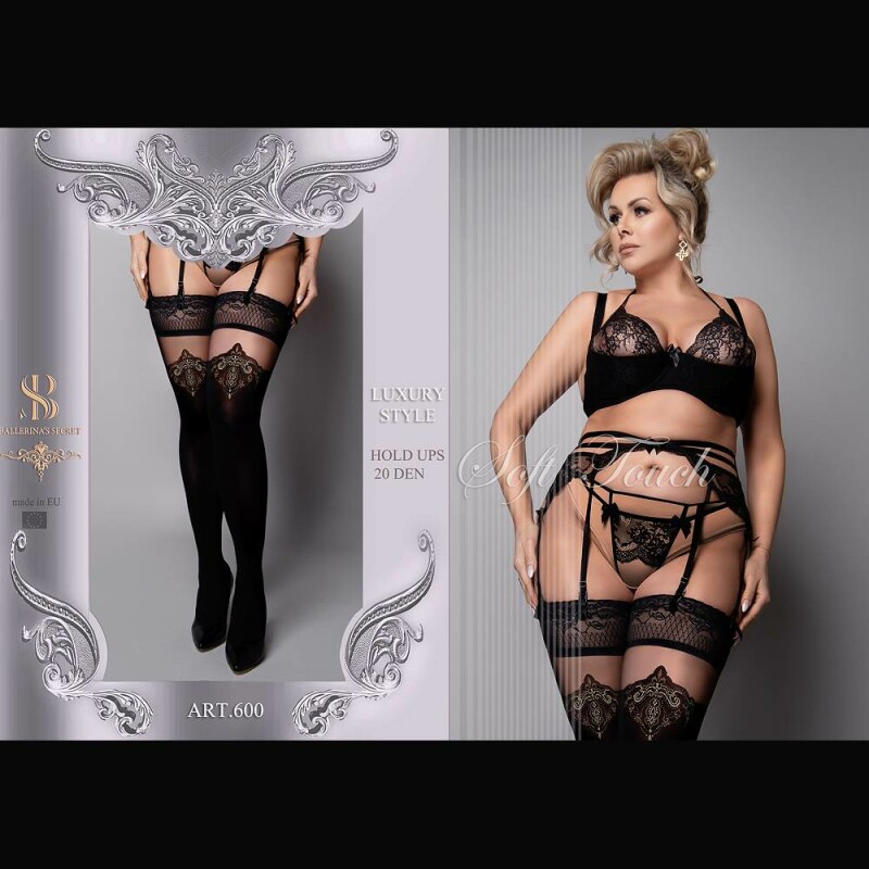 Панчохи Ballerina's Secret 600 з візерунком, чорні, XL-XXL - Зображення 2