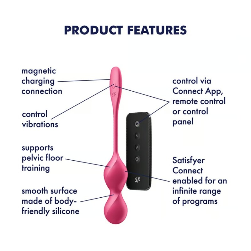 Вагінальні віброкульки Satisfyer Love Birds 2 з пультом, рожеві, 21.5 х 3.3 см - Изображение 3