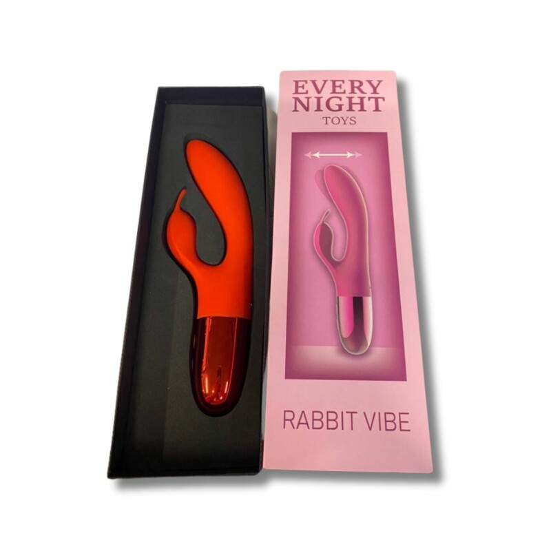 Вібратор-кролик з горизонтальними рухами Every Night Toys для точки G, червоний, 21 х 3.4 см - Зображення 5