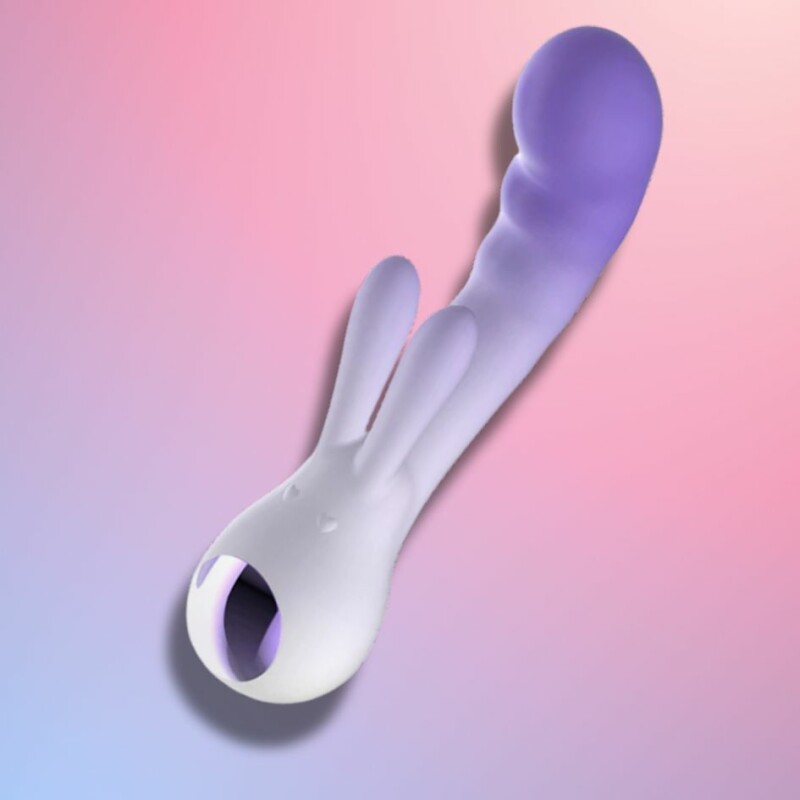 Вібратор-кролик зі світлодіодом Every Night Rabbit Vibe для точки G, фіолетовий, 19.3 х 4.8 см - Зображення 6