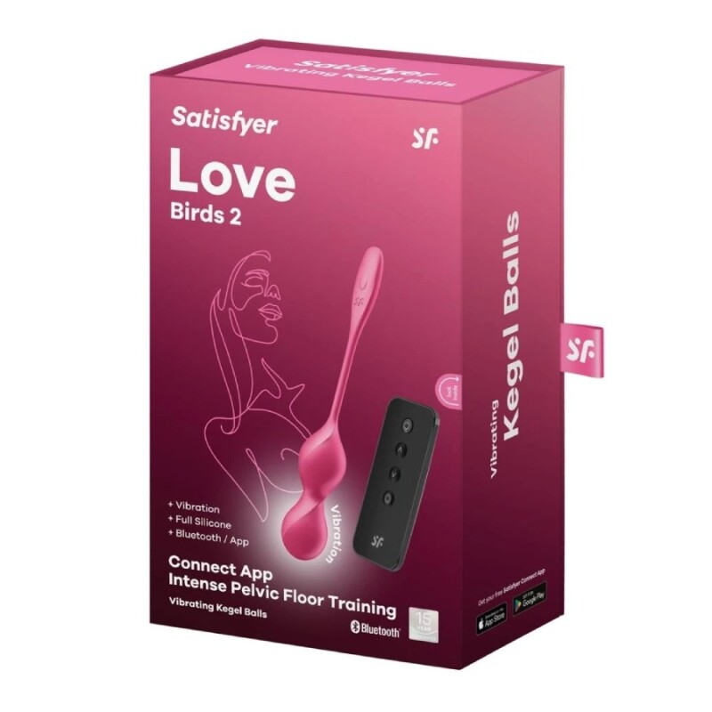 Вагінальні віброкульки Satisfyer Love Birds 2 з пультом, рожеві, 21.5 х 3.3 см - Изображение 1