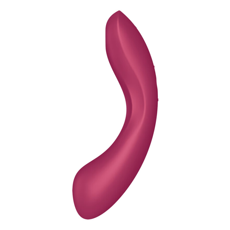Вібратор з трьома видами стимуляції  Satisfyer Curvy Trinity 1, для точки G та клітора, бордовий, 17.5 х 7.2 см - Зображення 2