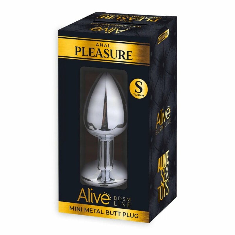 Анальна пробка Alive Anal Pleasure S, з червоним каменем, срібляста, 7 х 2.8 см - Изображение 2