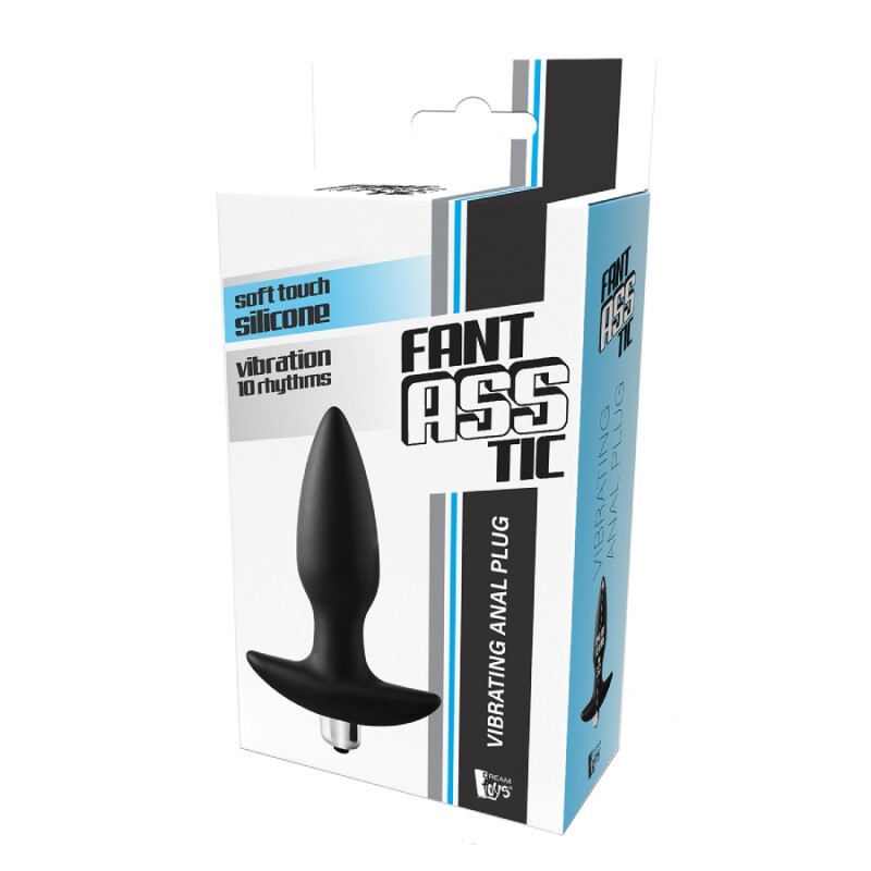Анальна пробка Dreamtoys FantASSstic з віброкулею, чорна, 14 х 3.5 см - Изображение 1