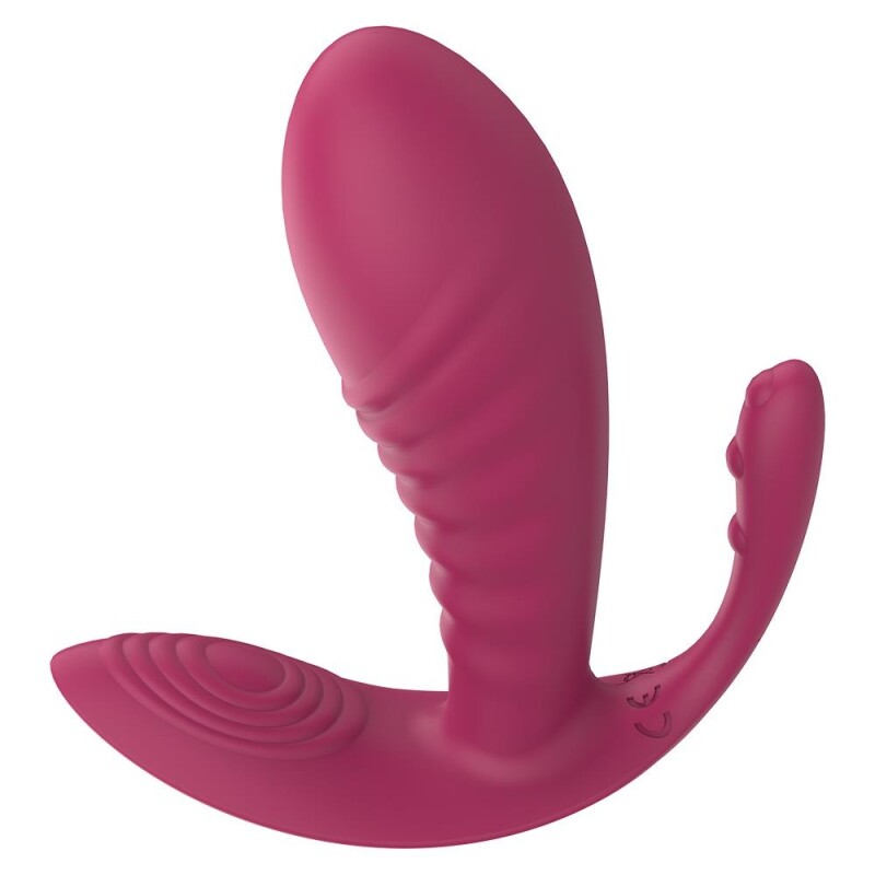 Вібратор потрійний Dreamtoys Triple Pleasure Vibe для точки G, клітора та ануса, рожевий, 11.8 х 3.8 см - Зображення 4