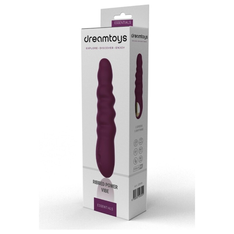 Вібратор Dreamtoys Ribbed Power Vibe, фіолетовий, 21.5 х 4 см - Зображення 1