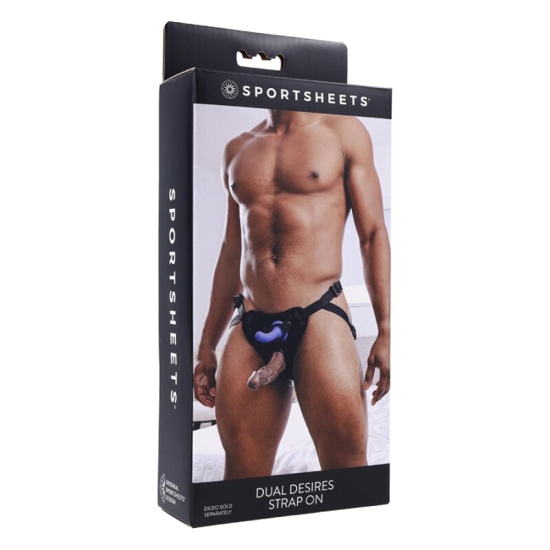 Трусики для страпона Sportsheets Dual Desires з подвійним кільцевим кріпленням, чорні - Зображення 1