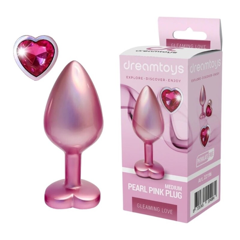 Анальна пробка Dreamtoys Gleaming Love Pearl S, рожева, 7.1 х 2.7 см