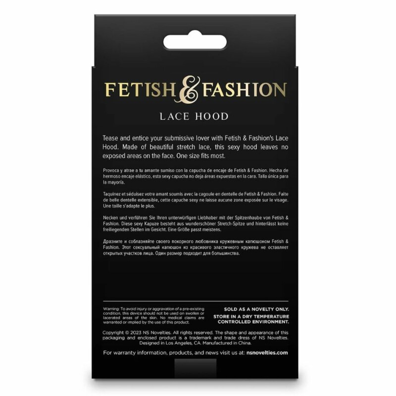 Маска на все обличчя мереживна NS Novelties Fetish &amp; Fashion Lace Hood чорна, OS - Изображение 2