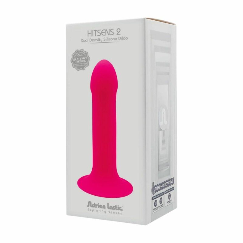 Фалоiмiтатор термореактивний Hitsens 2 Adrien Lastic подвійної щільності, на присосці, рожевий, 16.8 х 3.7 см - Изображение 4