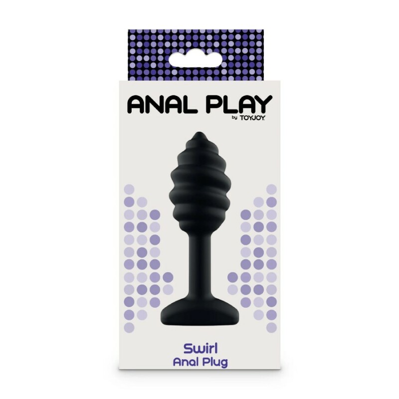 Анальна пробка Toy Joy Swirl чорна, 9.2 х 1.8 см - Изображение 1