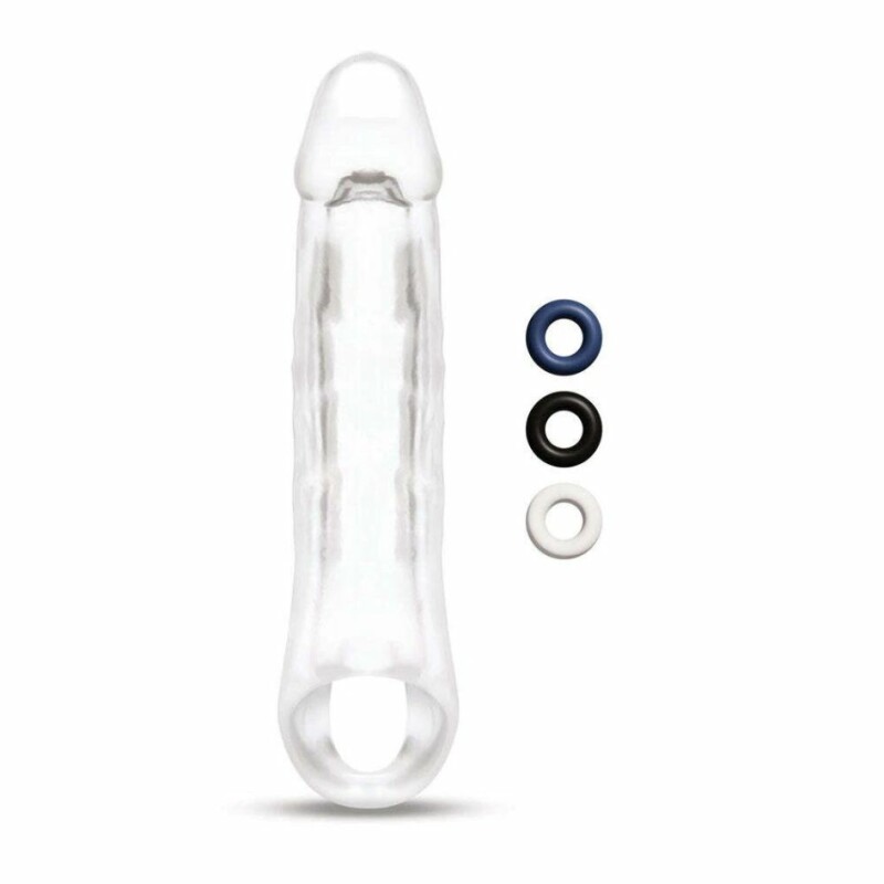Насадка-подовжувач пеніса +5 см, Size Up 2 See-Thru з петлею для мошонки, прозора, 20.3 х 4.8 см - Зображення 1