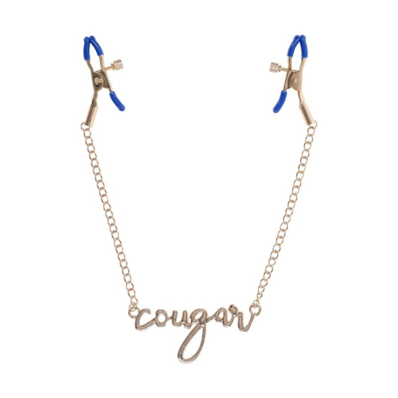Затискачі для сосків Sex &amp; Mischief Cougar Chained з ланцюжком, золоті, 42 см - Зображення 3