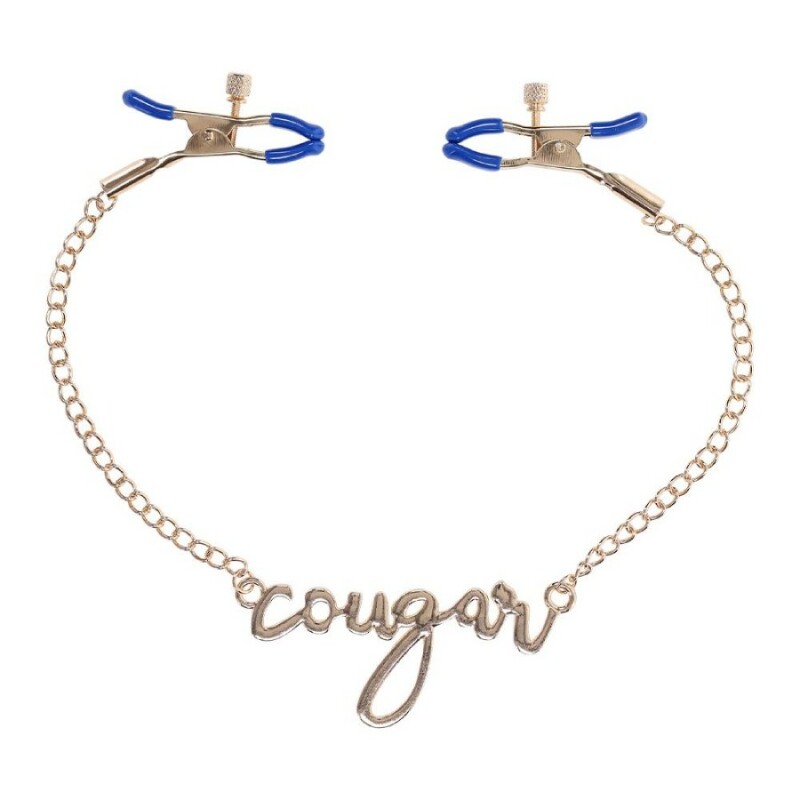 Затискачі для сосків Sex &amp; Mischief Cougar Chained з ланцюжком, золоті, 42 см - Зображення 4