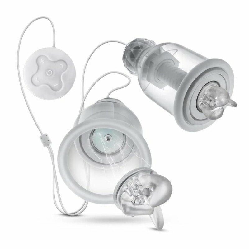 Вакуумні помпи для сосків Blush Temptasia Titilator з масажерами, прозорі, 11 х 6.6 см - Изображение 5