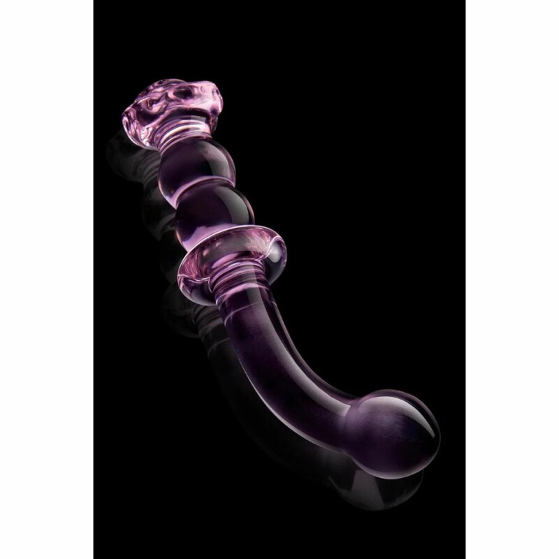 Склянний фалоімітатор для точки G Dreamtoys Glaze Glass Rosebud рожевий, 19 х 2.9 см - Зображення 3