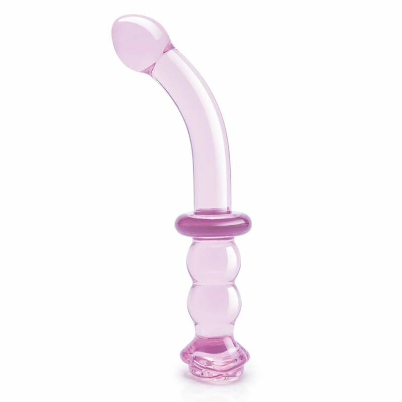 Склянний фалоімітатор для точки G Dreamtoys Glaze Glass Rosebud рожевий, 19 х 2.9 см - Зображення 1