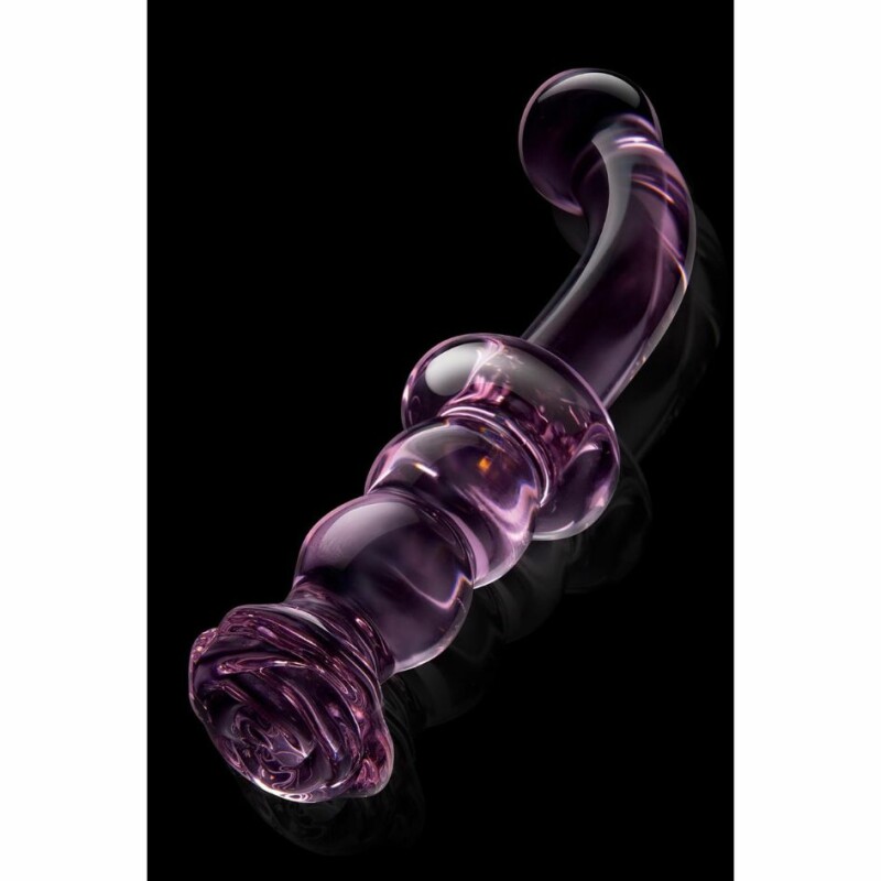 Склянний фалоімітатор для точки G Dreamtoys Glaze Glass Rosebud рожевий, 19 х 2.9 см - Зображення 4