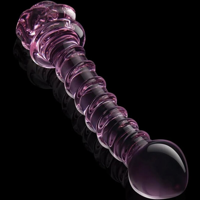 Фалоімітатор зі скла для точки G Dreamtoys Glaze Glass Rosebud рожевий, 22.8 х 4 см - Зображення 7