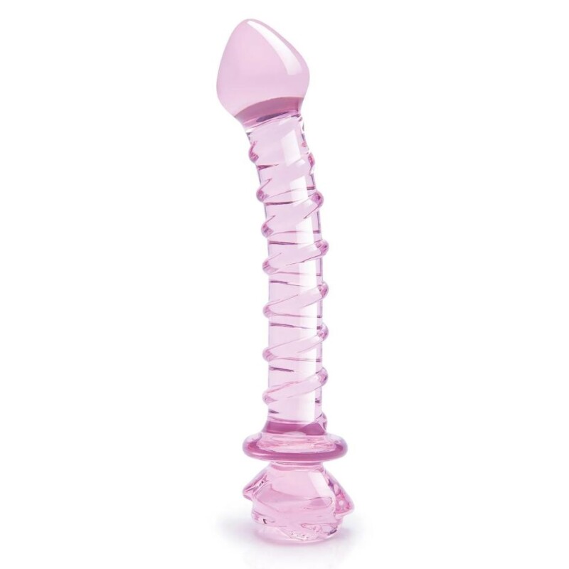 Фалоімітатор зі скла для точки G Dreamtoys Glaze Glass Rosebud рожевий, 22.8 х 4 см - Зображення 4
