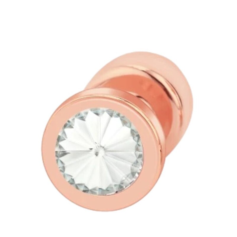 Анальна пробка NO TABOO MINI Rose, 38 г, металева, рожеве золото з прозорим каменем, 6 х 2.5 см - Зображення 4