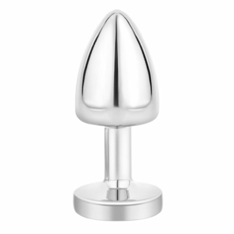 Анальна пробка NO TABOO MINI Silver, 34 г, металева з прозорим каменем, срібна, 6 х 2.5 см - Изображение 5