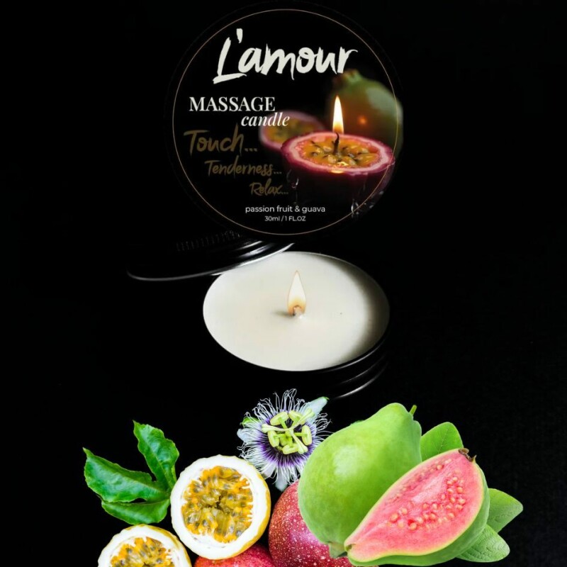 Масажна свічка, 30 мл, L'amour Passionfruit &amp; Guava мускус + маракуя + гуава - Изображение 1