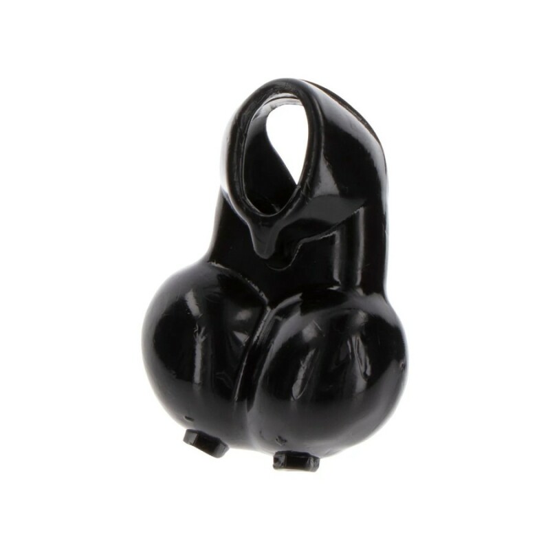 Ерекційне кільце Toy Joy Manpower з мішечком для мошонки, чорне, 10.5 х 4.5 см