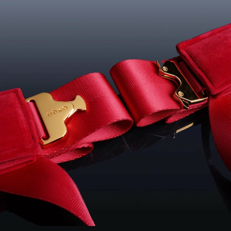 Розпірка для ніг з манжетами UPKO Bowknot з фіксаторами у вигляді бантиків, червона - Зображення 4