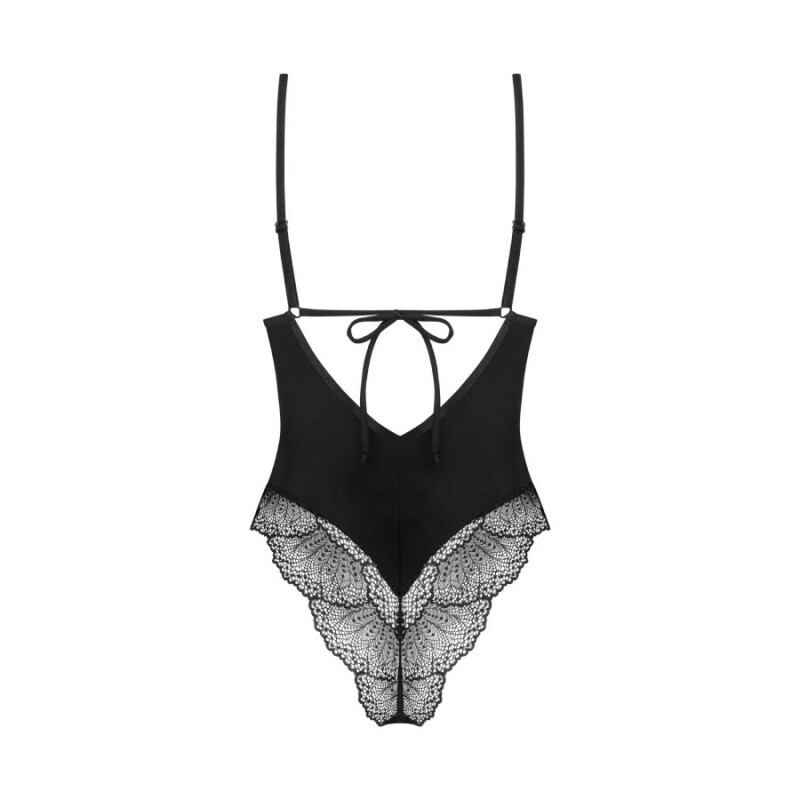 Боді Obsessive Lobellis мереживне, чорне, XS-S - Зображення 4