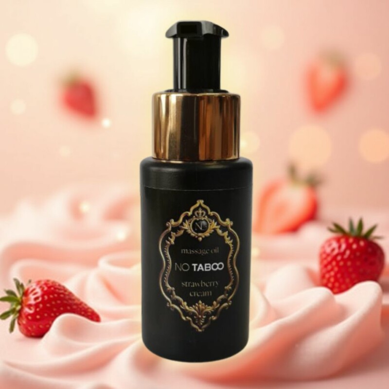 Масажна олійка NO TABOO Strawberry Cream з ароматом вершків та полуниці, 50 мл - Изображение 1