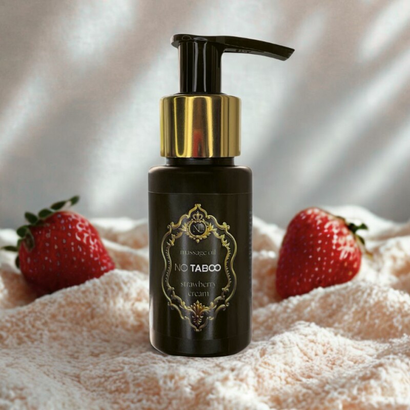Масажна олійка NO TABOO Strawberry Cream з ароматом вершків та полуниці, 50 мл - Изображение 4