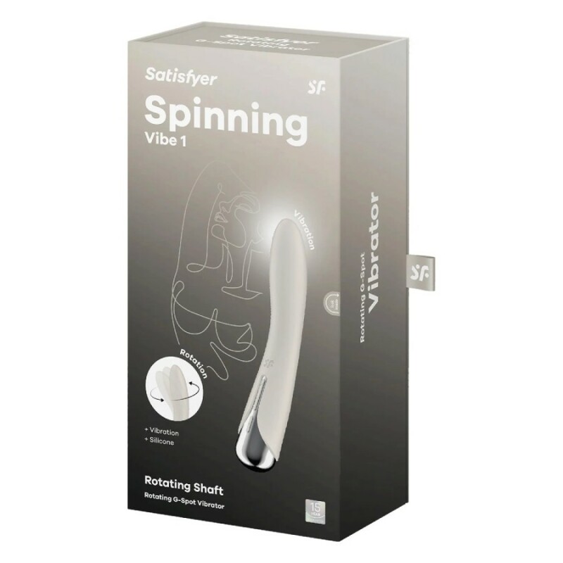 Вібратор для точки G Satisfyer Spinning Vibe 1 з ротацією, бежевий, 17.5 х 3.5 см - Зображення 1
