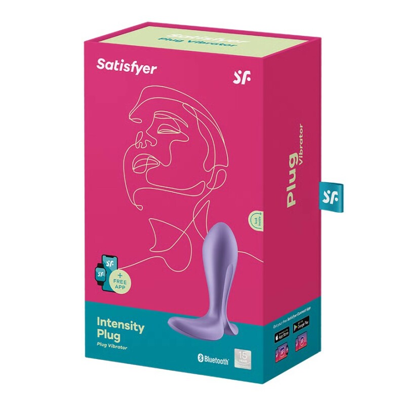 Анальний вібратор Satisfyer Intensity Plug з додатком, фіолетовий, 11.3 х 5 см