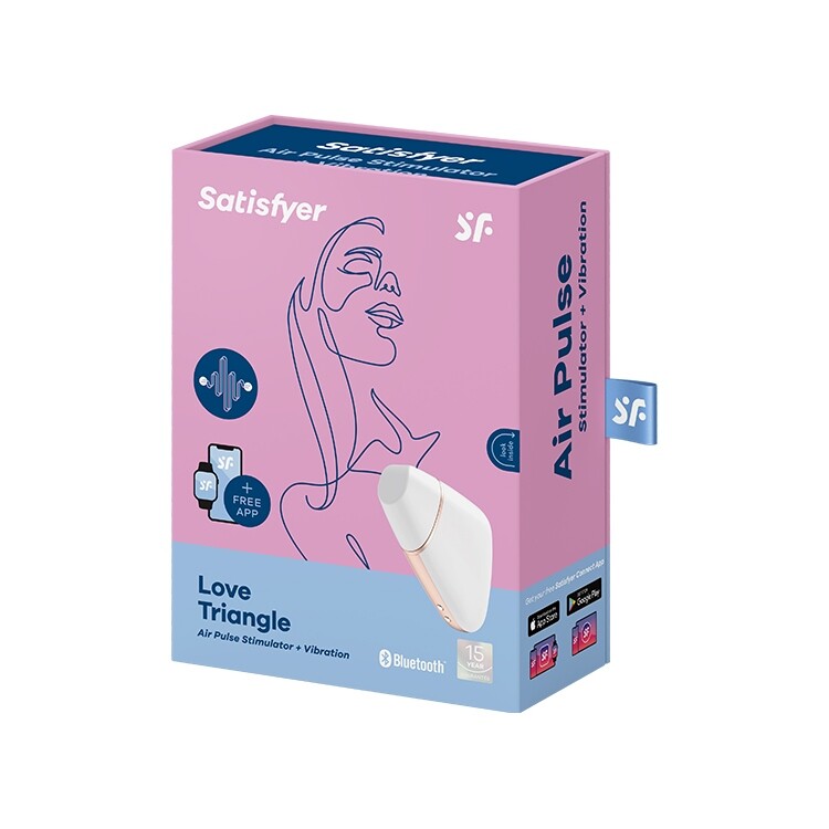 Вібратор для клітора Satisfyer Love Triangle з додатком, білий, 8.8 х 6 см - Изображение 1