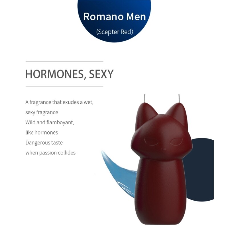 Свічка-лисичка низькотемпературна Roomfun Stepter Red з ароматом Romano Mens, 10 х 5 см - Изображение 9