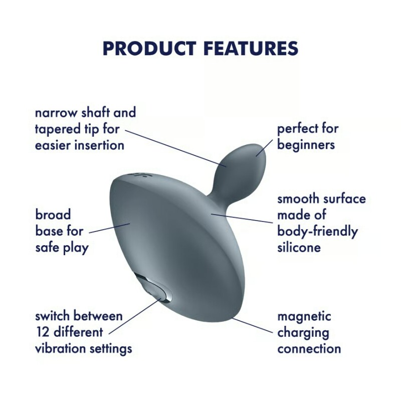 Анальний вібратор Satisfyer Booty Absolute Beginners 4 з широкою основою, сірий, 7.8 х 8.3 см - Изображение 6