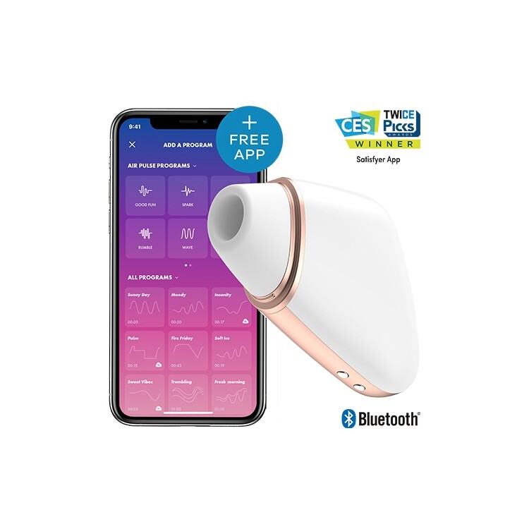 Вібратор для клітора Satisfyer Love Triangle з додатком, білий, 8.8 х 6 см - Изображение 7