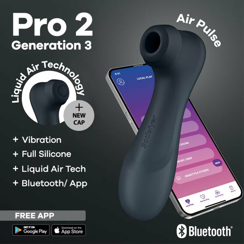 Вібратор Satisfyer Pro 2 Liquid Air з додатком, чорний, 16.4 см - Изображение 9