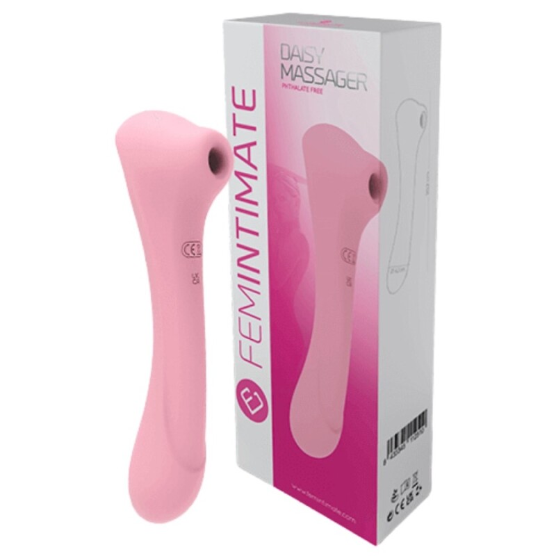 Вакуумний стимулятор Femintimate Daisy Massager з вібрацією, рожевий, 20.2 х 4.2 см