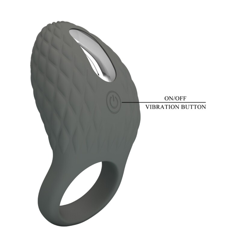 Ерекційне віброкільце Pretty Love Master Ring сіре, 8.6 х 4.6 см - Изображение 7