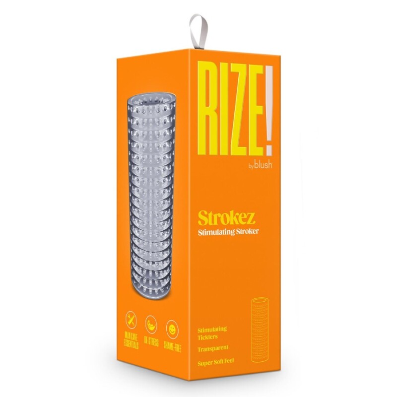 Мастурбатор Blush Rize ребристий, прозорий, 13.9 х 3.8 см - Зображення 1