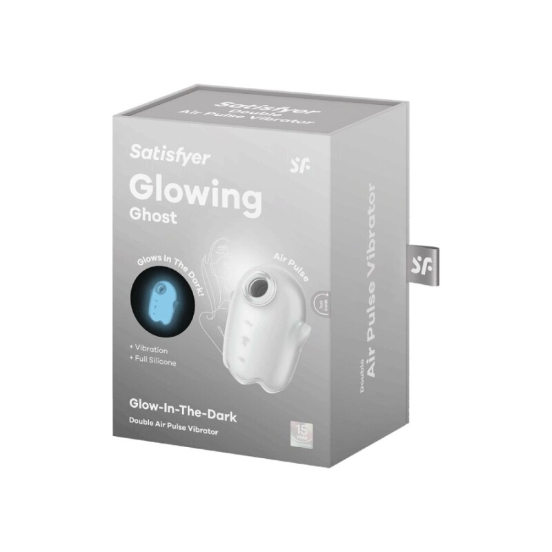 Вакуумний стимулятор Satisfyer Glowing Ghost з вібрацією, білий, 8.4 х 5.8 см - Зображення 1