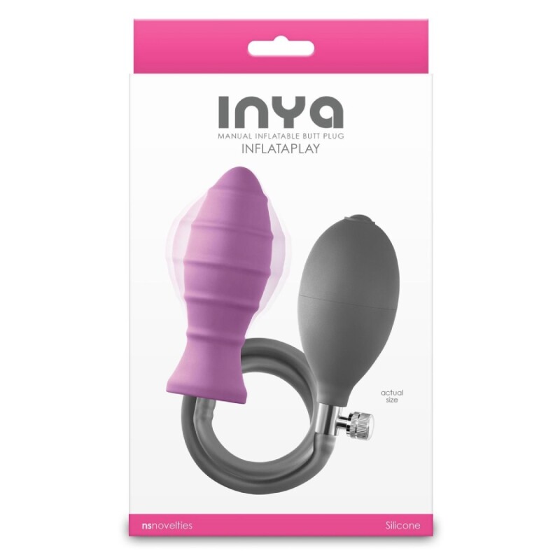 Анальна пробка NS Novelties Inya з накачкою грушею, рожева, 10.5 х 4 см - Изображение 1