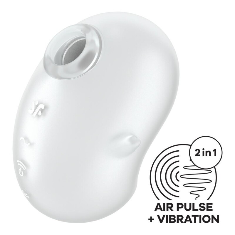 Вакуумний стимулятор Satisfyer Cutie Ghost з вібрацією, білий, 9.1 х 5.5 см - Зображення 2