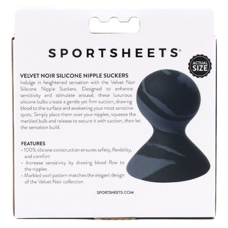 Вакуумні присоски на соски Sportsheets Velvet Noir силіконові, чорні, 7.3 х 5 см - Изображение 6