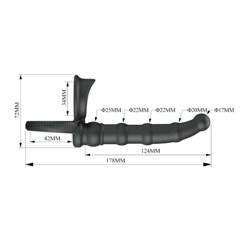 Кільце-насадка з вібрацією Pretty Love Tatum для подвійного проникнення, чорна, 17.8 х 1.7-2.5 см - Изображение 7