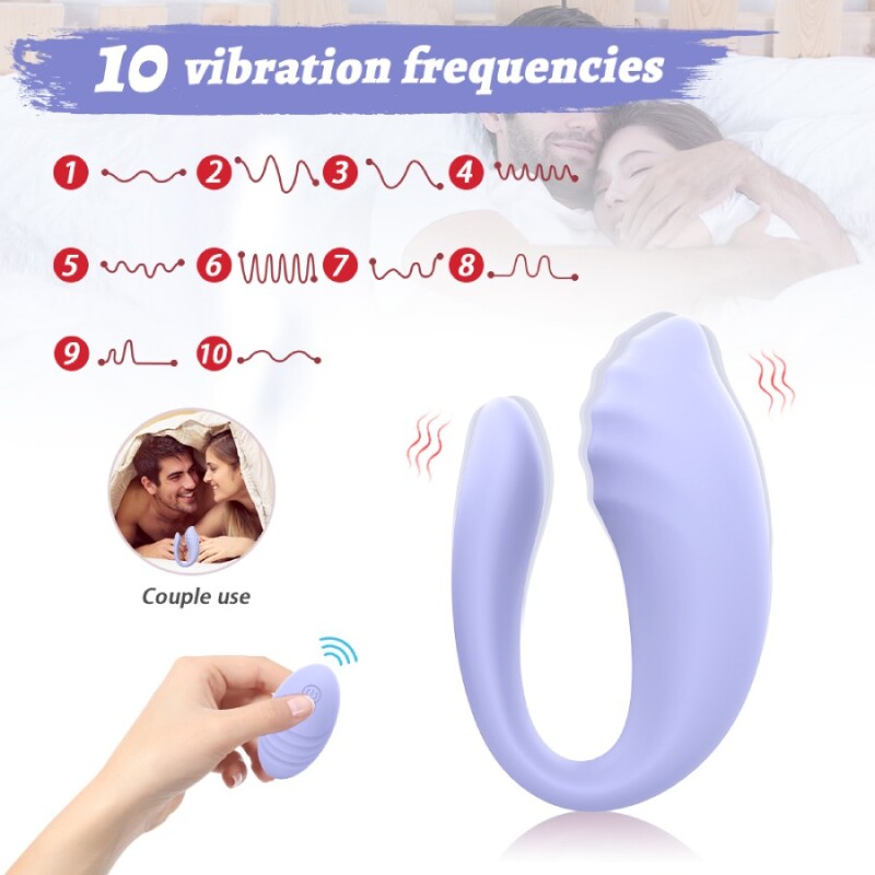 Вібратор для пар Every Night Toys Anthea з пультом, бузковий, 19.8 х 6.3 - Изображение 1