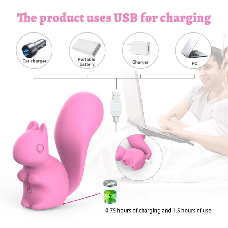 Мінівібратор для клітора Every Night Toys Debbie у формі білочки, рожевий, 7.2 х 3 см - Зображення 3